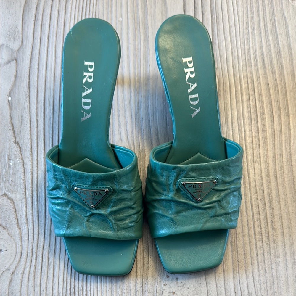 Prada Women's Green Slide Sandals
